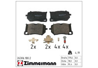 Jeu de plaquettes de frein, frein à disque 26306.180.2 Zimmermann