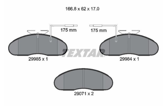 Jeu de plaquettes de frein, frein à disque 2998501 Textar