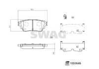 Jeu de plaquettes de frein, frein à disque 33114455 Swag