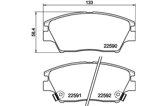 Jeu de plaquettes de frein, frein à disque 8DB 355 025-741 Hella, Image 4
