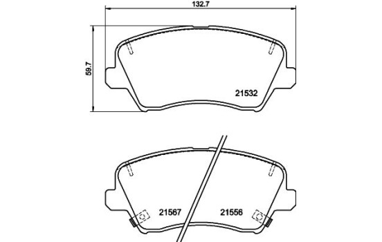JEU DE PLAQUETTES DE FREIN, FREIN À DISQUE 8DB 355 039-971 Hella
