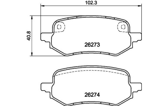 Jeu de plaquettes de frein, frein à disque 8DB 355 040-931 Hella