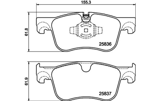 Jeu de plaquettes de frein, frein à disque 8DB 355 041-091 Hella