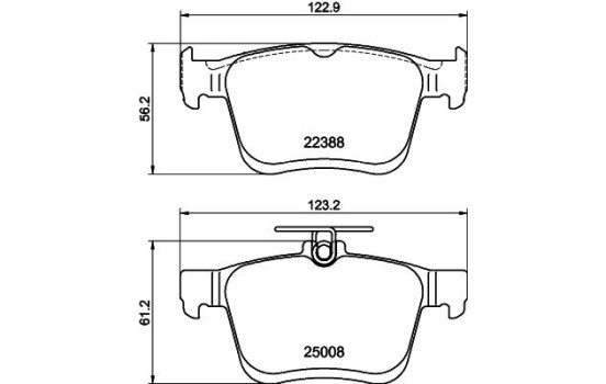 Jeu de plaquettes de frein, frein à disque 8DB 355 042-651 Hella