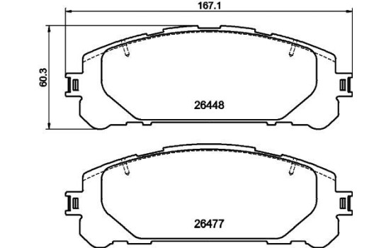 Jeu de plaquettes de frein, frein à disque 8DB 355 043-871 Hella