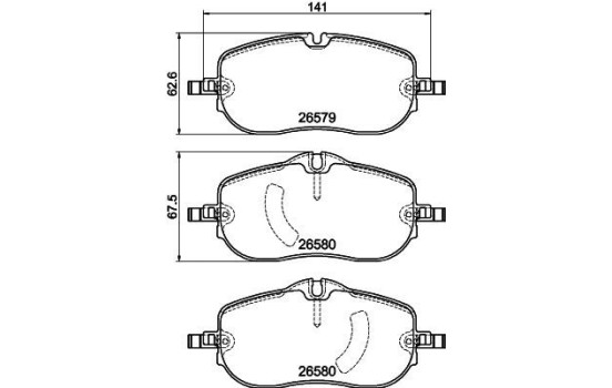 Jeu de plaquettes de frein, frein à disque 8DB 355 044-391 Hella