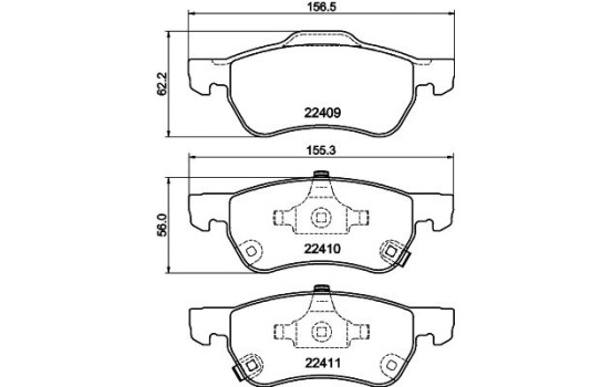 Jeu de plaquettes de frein, frein à disque 8DB 355 044-481 Hella