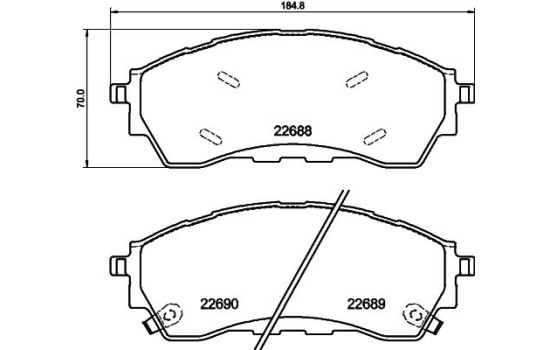 JEU DE PLAQUETTES DE FREIN, FREIN À DISQUE 8DB 8DB 355 040-401 Hella
