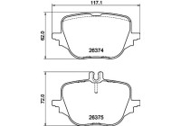 JEU DE PLAQUETTES DE FREIN, FREIN À DISQUE 8DB 8DB 355 041-021 Hella