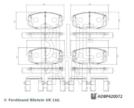 Jeu de plaquettes de frein, frein à disque ADBP420072 Blue Print, Image 2