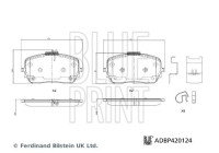 Jeu de plaquettes de frein, frein à disque ADBP420124 Blue Print