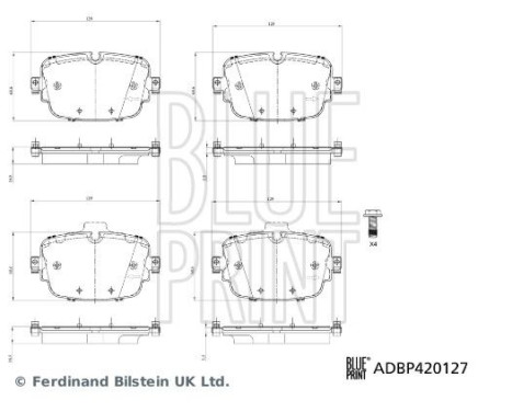 Jeu de plaquettes de frein, frein à disque ADBP420127 Blue Print