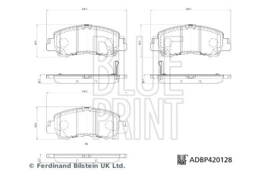 Jeu de plaquettes de frein, frein à disque ADBP420128 Blue Print