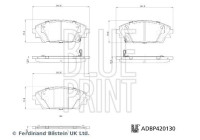 Jeu de plaquettes de frein, frein à disque ADBP420130 Blue Print