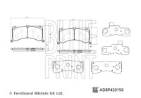 Jeu de plaquettes de frein, frein à disque ADBP420156 Blue Print