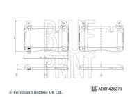 Jeu de plaquettes de frein, frein à disque ADBP420273 Blue Print