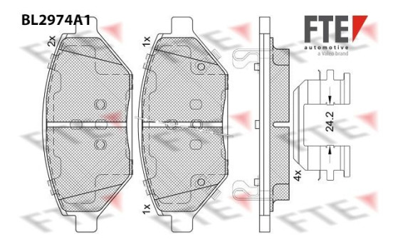 Jeu de plaquettes de frein, frein à disque BL2974A1 FTE