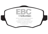 Jeu de plaquettes de frein, frein à disque DPX2043 EBC