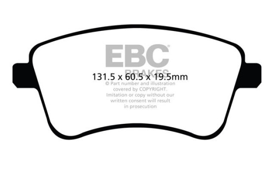 Jeu de plaquettes de frein, frein à disque DPX2099 EBC