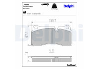 Jeu de plaquettes de frein, frein à disque LP3595 Delphi