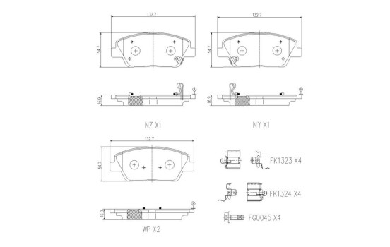 Jeu de plaquettes de frein, frein à disque P 06 126 Brembo, Image 4