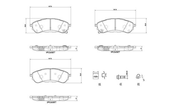 Jeu de plaquettes de frein, frein à disque P 24 235 Brembo, Image 4