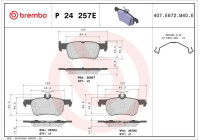 Jeu de plaquettes de frein, frein à disque P 24 257E Brembo