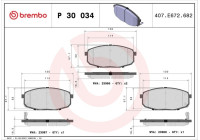 Jeu de plaquettes de frein, frein à disque P 30 034X Brembo