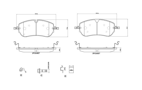 Jeu de plaquettes de frein, frein à disque P 36 038 Brembo, Image 4