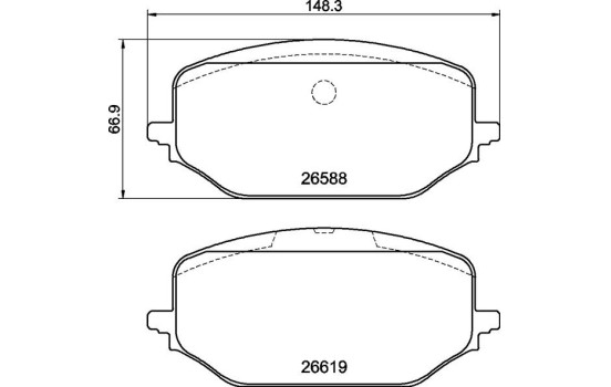 Jeu de plaquettes de frein, frein à disque P 61 142 Brembo, Image 4
