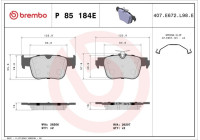Jeu de plaquettes de frein, frein à disque P 85 184E Brembo