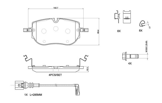 Jeu de plaquettes de frein, frein à disque P 85 192 Brembo, Image 4