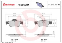 Jeu de plaquettes de frein, frein à disque P50052NX Brembo
