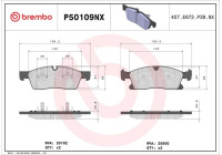 Jeu de plaquettes de frein, frein à disque P50109NX Brembo