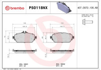 Jeu de plaquettes de frein, frein à disque P50118NX Brembo
