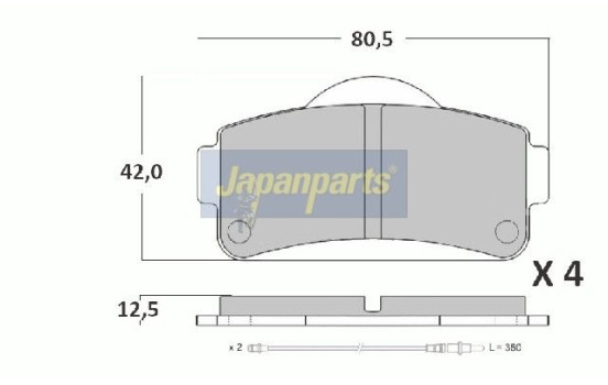 Jeu de plaquettes de frein, frein à disque PA-MC01 Japanparts, Image 2
