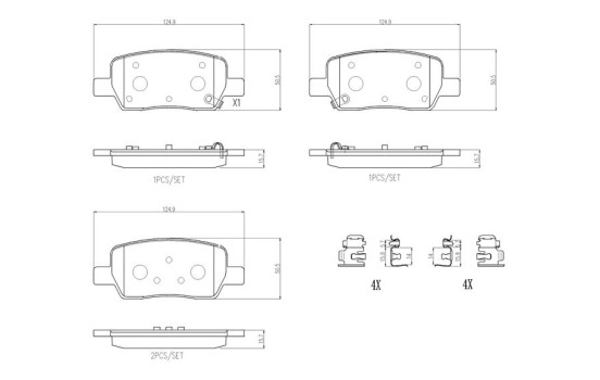 Jeu de plaquettes de frein, frein à disque PRIME LINE P 30 141 Brembo, Image 4