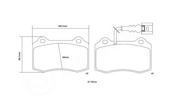 Jeu de plaquettes de frein haute performance 07.B314.03 Brembo, Image 2