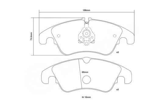 Jeu de plaquettes de frein haute performance 07.B314.05 Brembo, Image 3