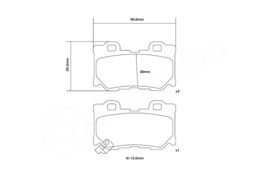 Jeu de plaquettes de frein haute performance 07.B315.40 Brembo, Image 3