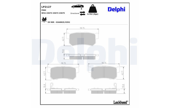 JEU DE PLAQUETTES DE FREIN LP2127 Delphi