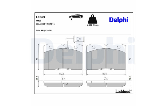 JEU DE PLAQUETTES DE FREIN LP863 Delphi