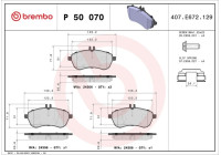 Jeu de plaquettes de frein P 50 070 Brembo