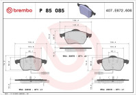 Jeu de plaquettes de frein P 85 085 Brembo
