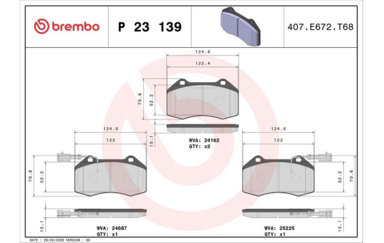 Jeu de plaquettes de frein P23139 Brembo