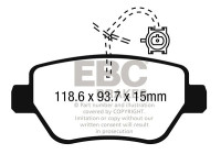 Jeu de plaquettes de frein Yellowstuff DP42258R EBC