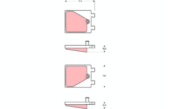 Kit de plaquettes de frein, disque de frein de stationnement GDB563 TRW, Image 2