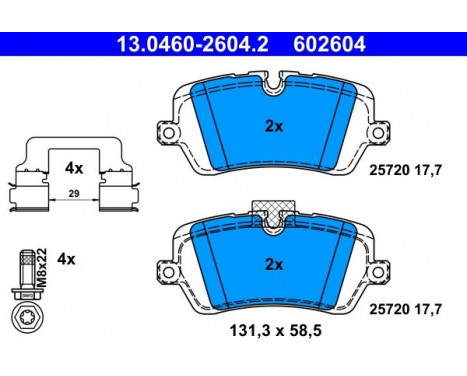 Kit de plaquettes de frein, frein à disque 13.0460-2604.2 ATE