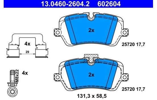 Kit de plaquettes de frein, frein à disque 13.0460-2604.2 ATE