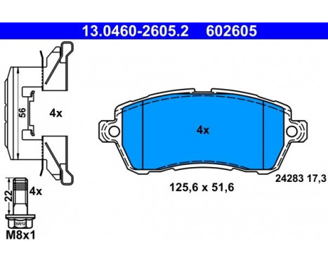 Kit de plaquettes de frein, frein à disque 13.0460-2605.2 ATE, Image 2